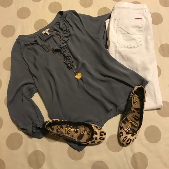 Joie Tops - Joie gray silk ruffle blouse